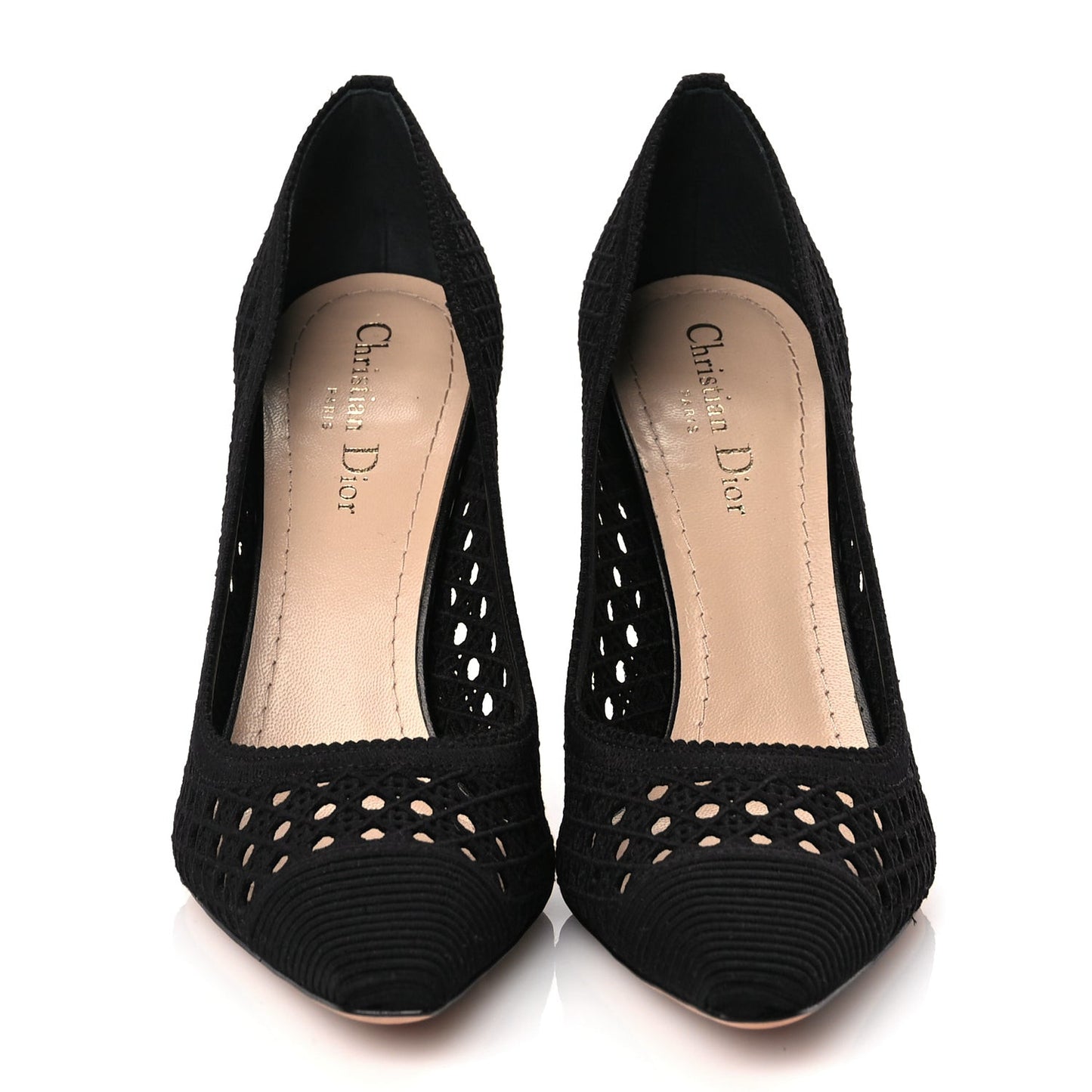 Mesh Cotton Cannage Dior Capture 100mm Pumps 39 Black