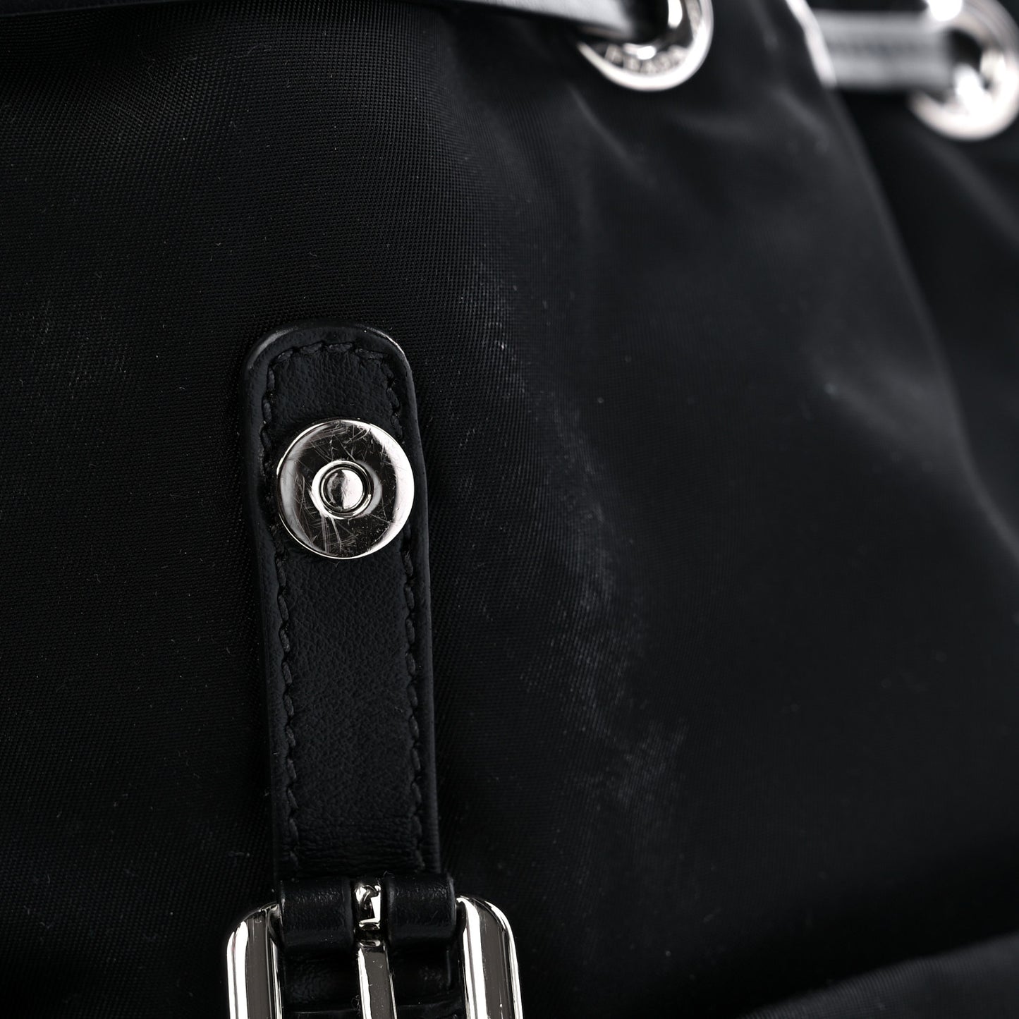 Tessuto Nylon Saffiano Small Backpack Black