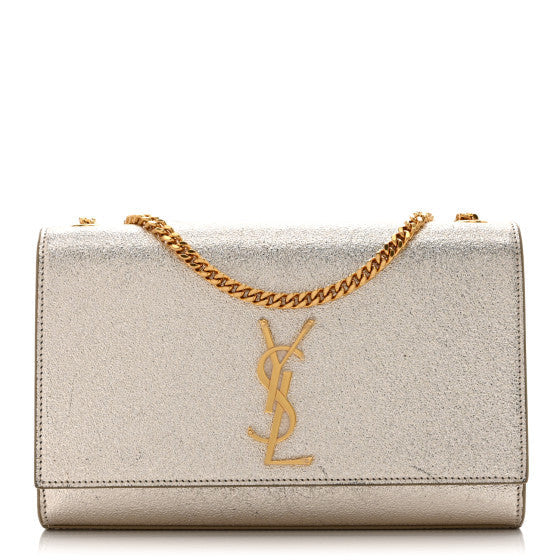 Saint Laurent Metallic Calfskin Medium Classic Monogram Kate Satchel Pale Gold 1 of 1