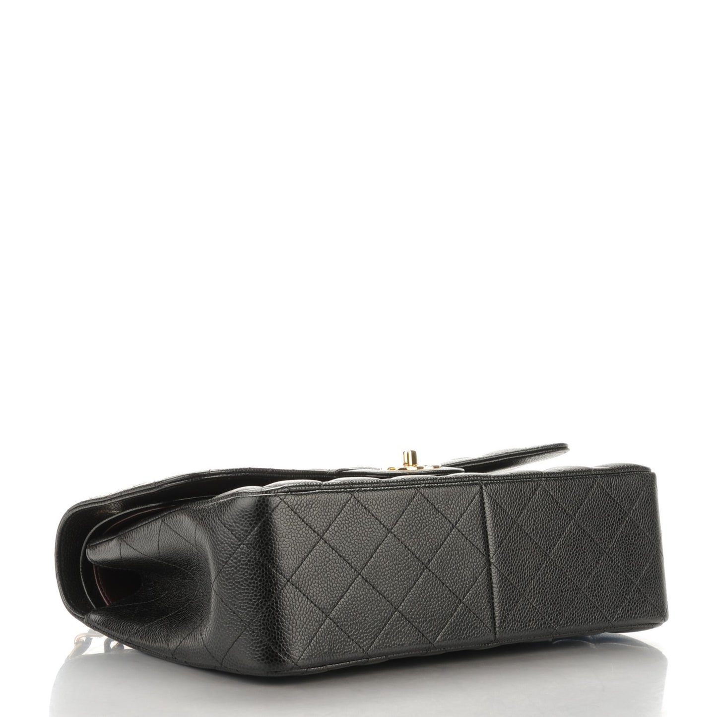 Caviar Quilted Jumbo Double Flap Black