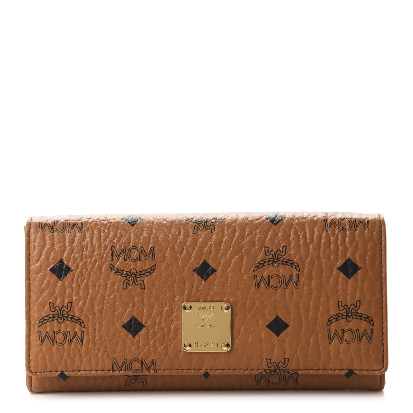 Visetos Heritage Large Trifold Flap Wallet Cognac