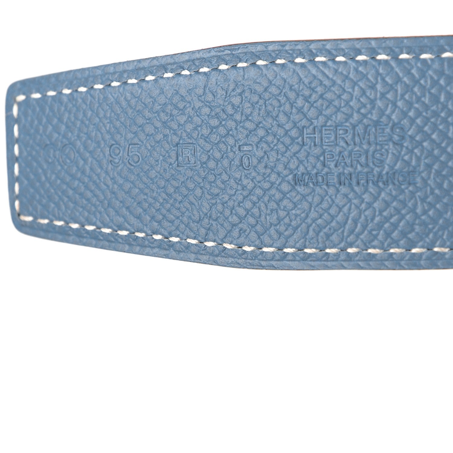 Hermes Swift Epsom 32mm H Belt 95 Black Blue Jean 4 of 6