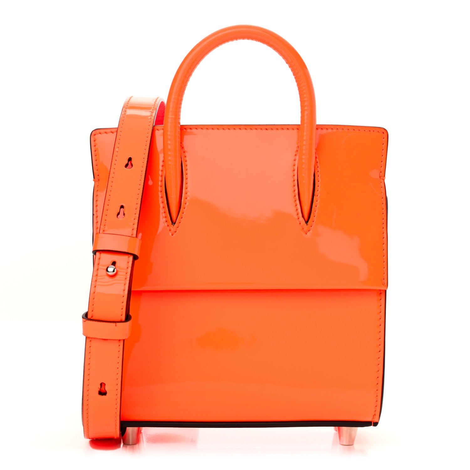 Christian Louboutin Patent Paloma Mini Empire Tote Orange 1 of 10