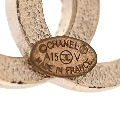 Chanel Crystal CC Earrings Light Gold 4 of 4