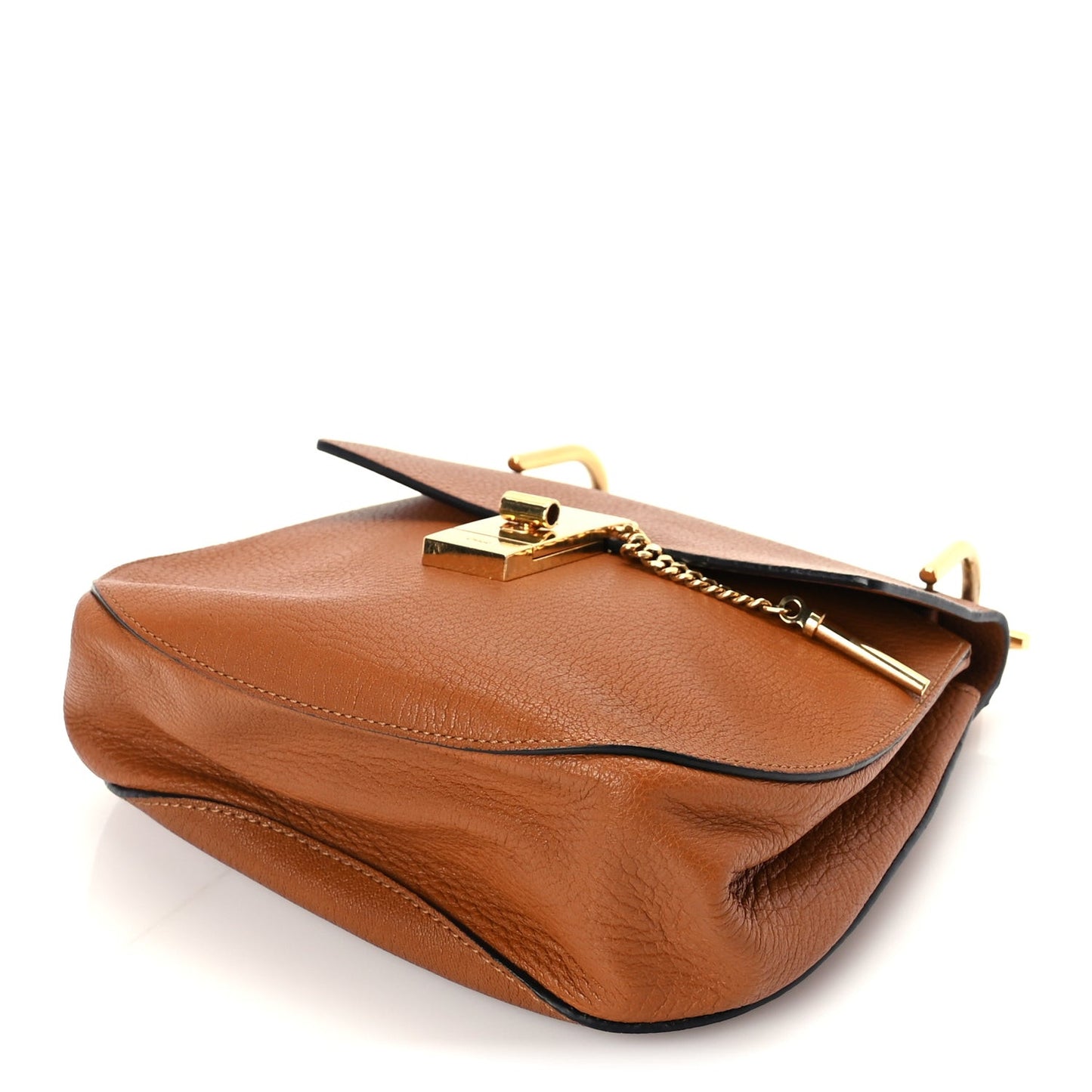 Grained Lambskin Mini Drew Shoulder Bag  Caramel