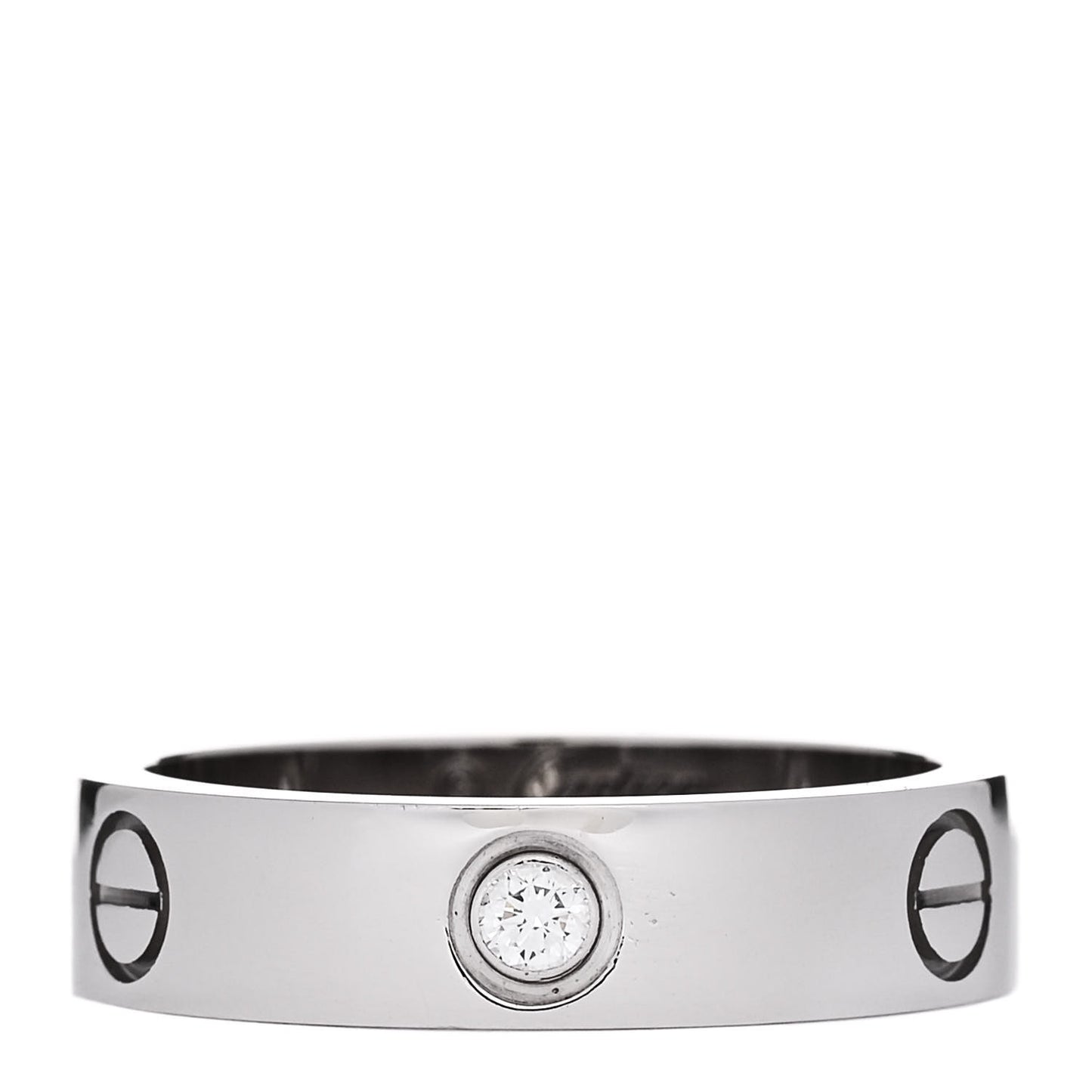 18K White Gold 3 Diamond 5.5mm LOVE Ring 61 9.5