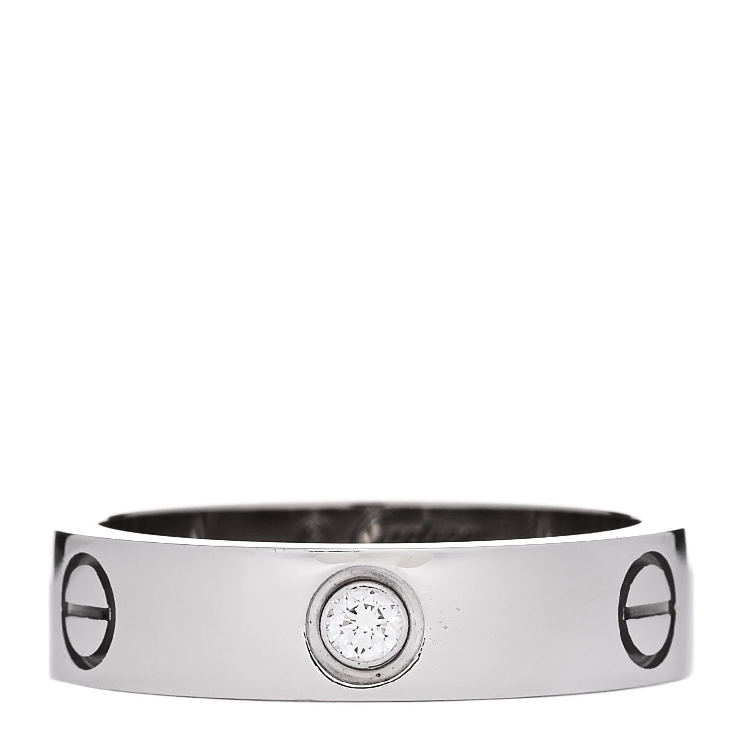 Cartier 18K White Gold 3 Diamond 5.5mm LOVE Ring 61 9.5 1 of 4