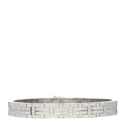 Hermes 18K White Gold Diamond Kilim Bracelet SH 1 of 6