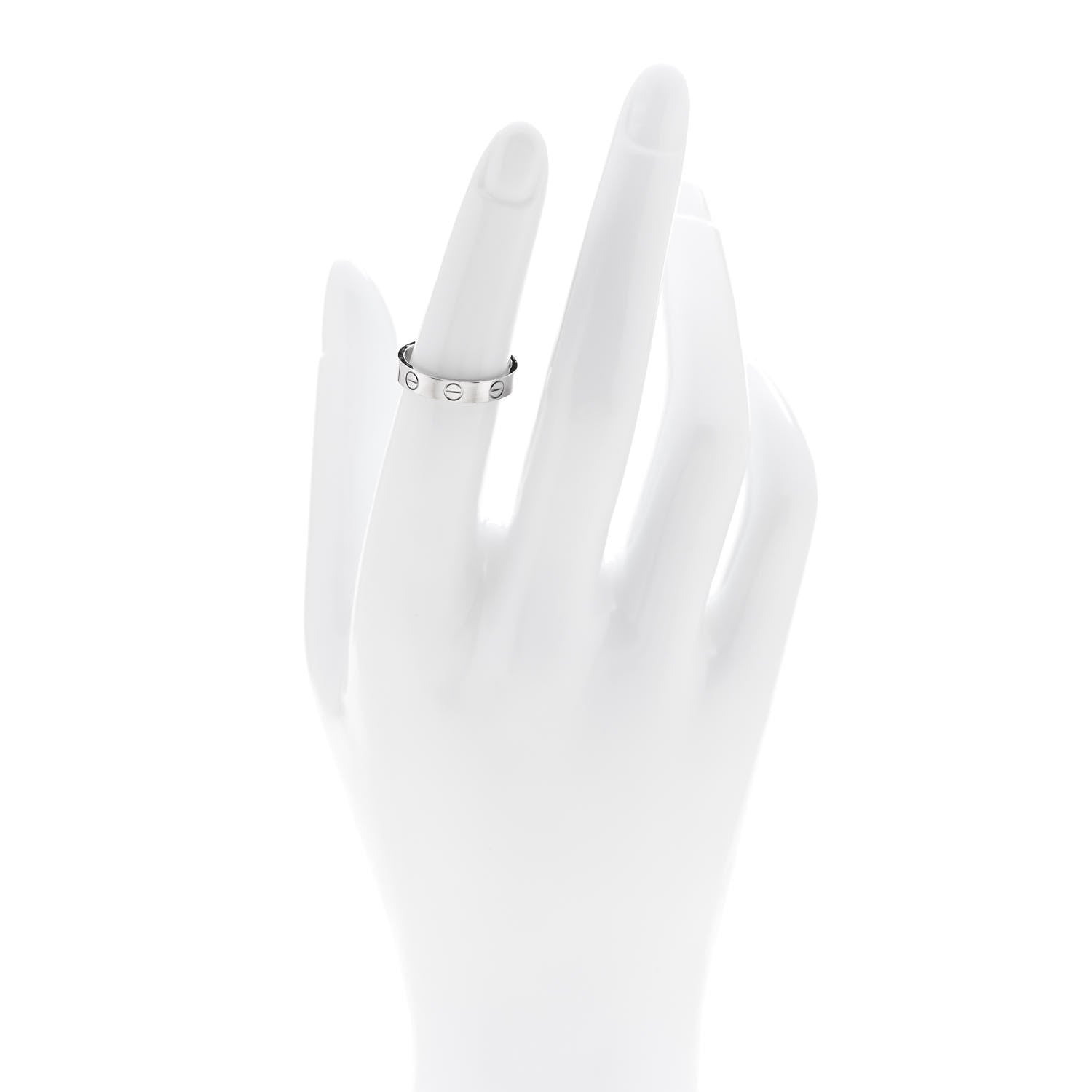 Cartier 18K White Gold 3.5mm LOVE Wedding Band Ring 50 5.25 2 of 4