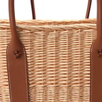 Hermes Barenia and Osier Wicker Garden Party Gold 6 of 8