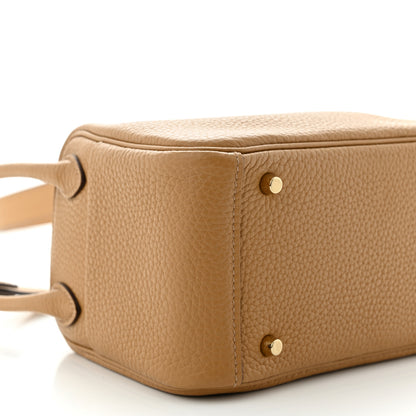 Hermes Taurillon Clemence Mini Lindy 20 Biscuit 9 of 11