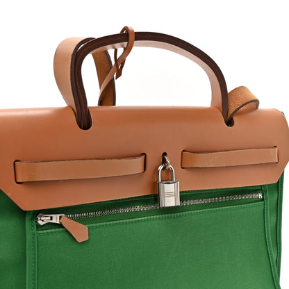 Hermes Vache Hunter Toile Herbag Zip 31 PM  Bambou Natural 17 of 17