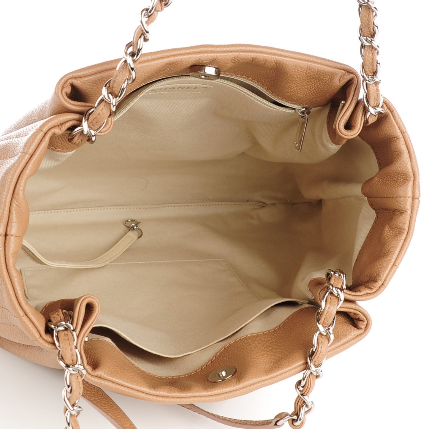 Caviar CC Timeless Shoulder Bag Dark Beige