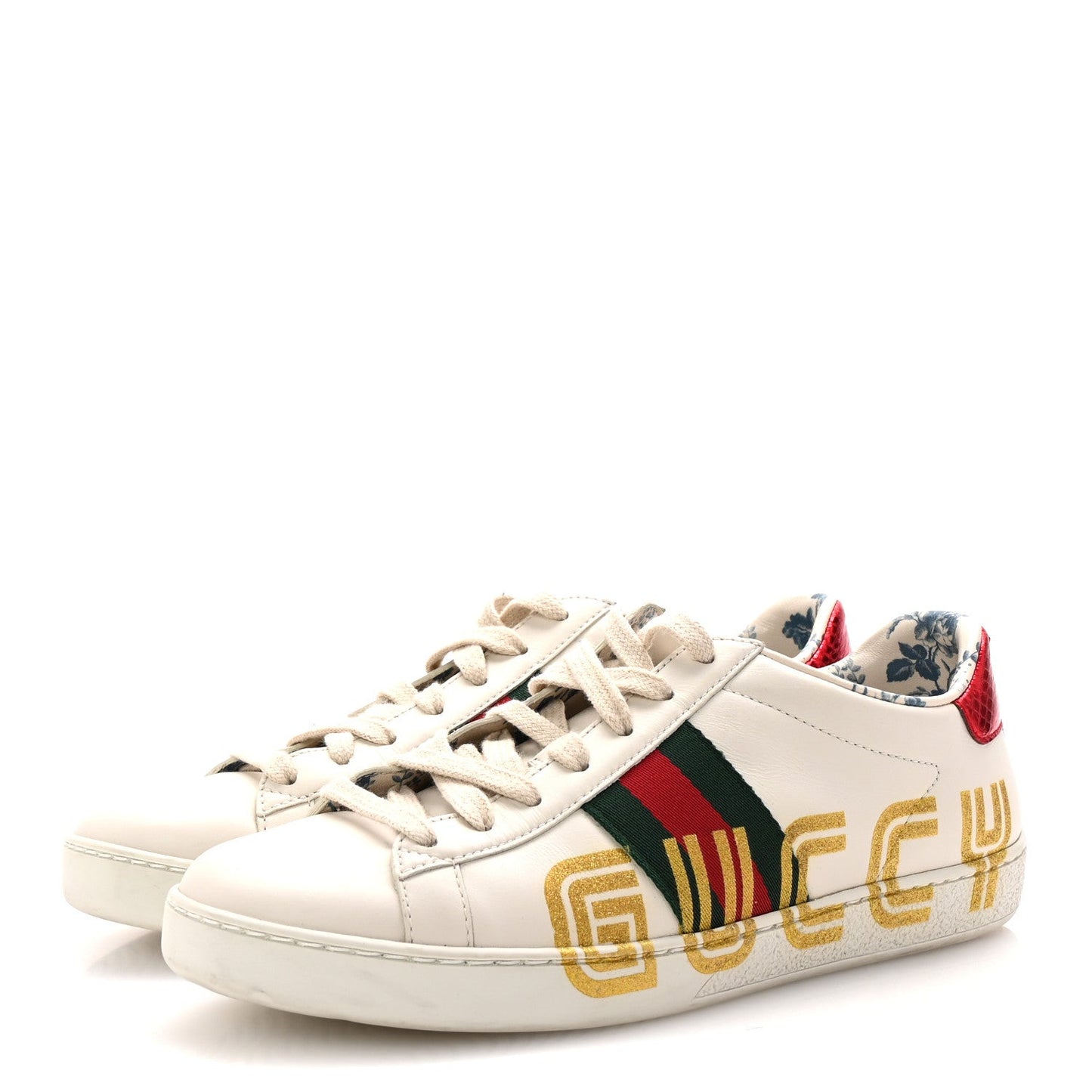 X SEGA Calfskin Ayers Web Guccy Womens Ace Sneakers 37 White