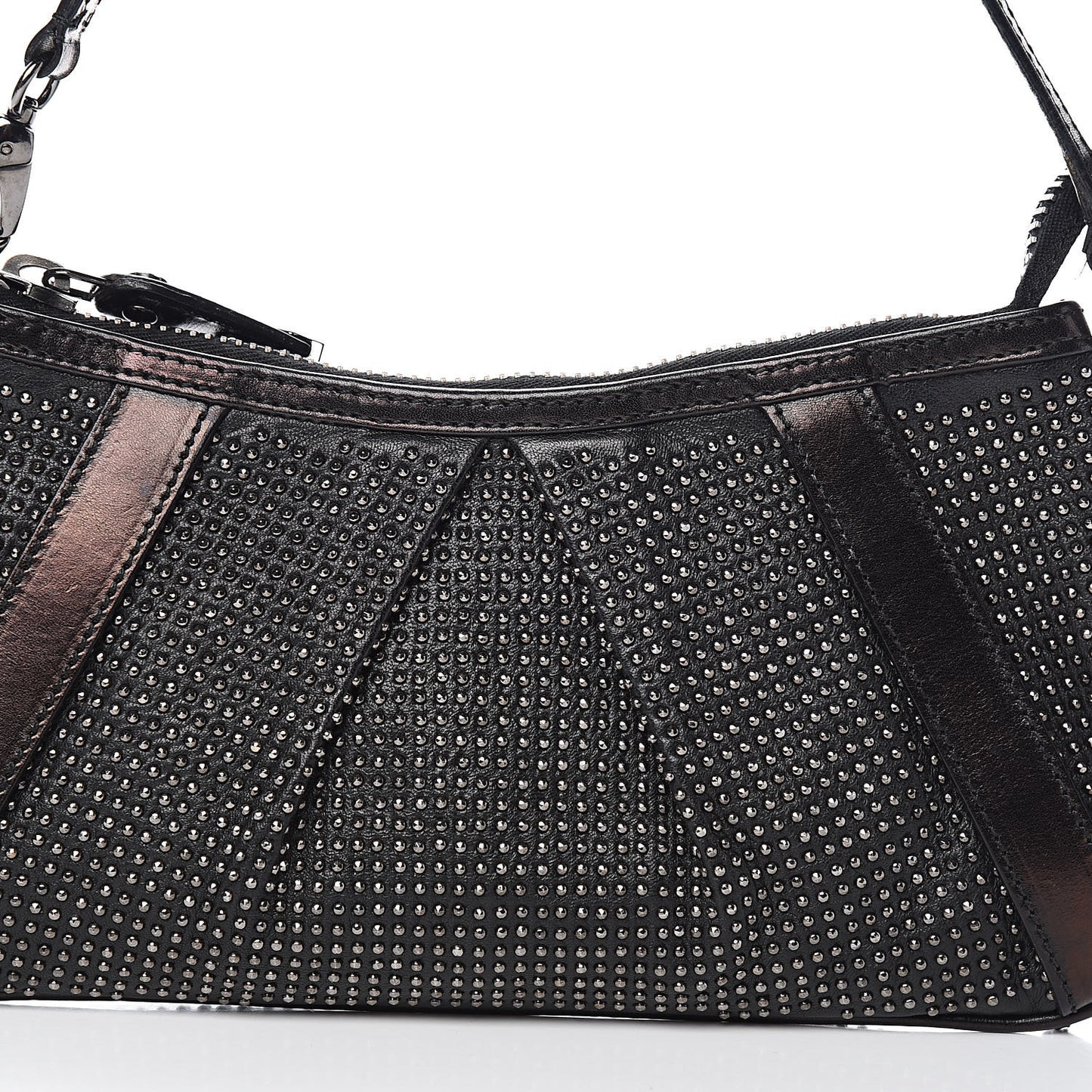 Calfskin Studded Shoulder Bag Black
