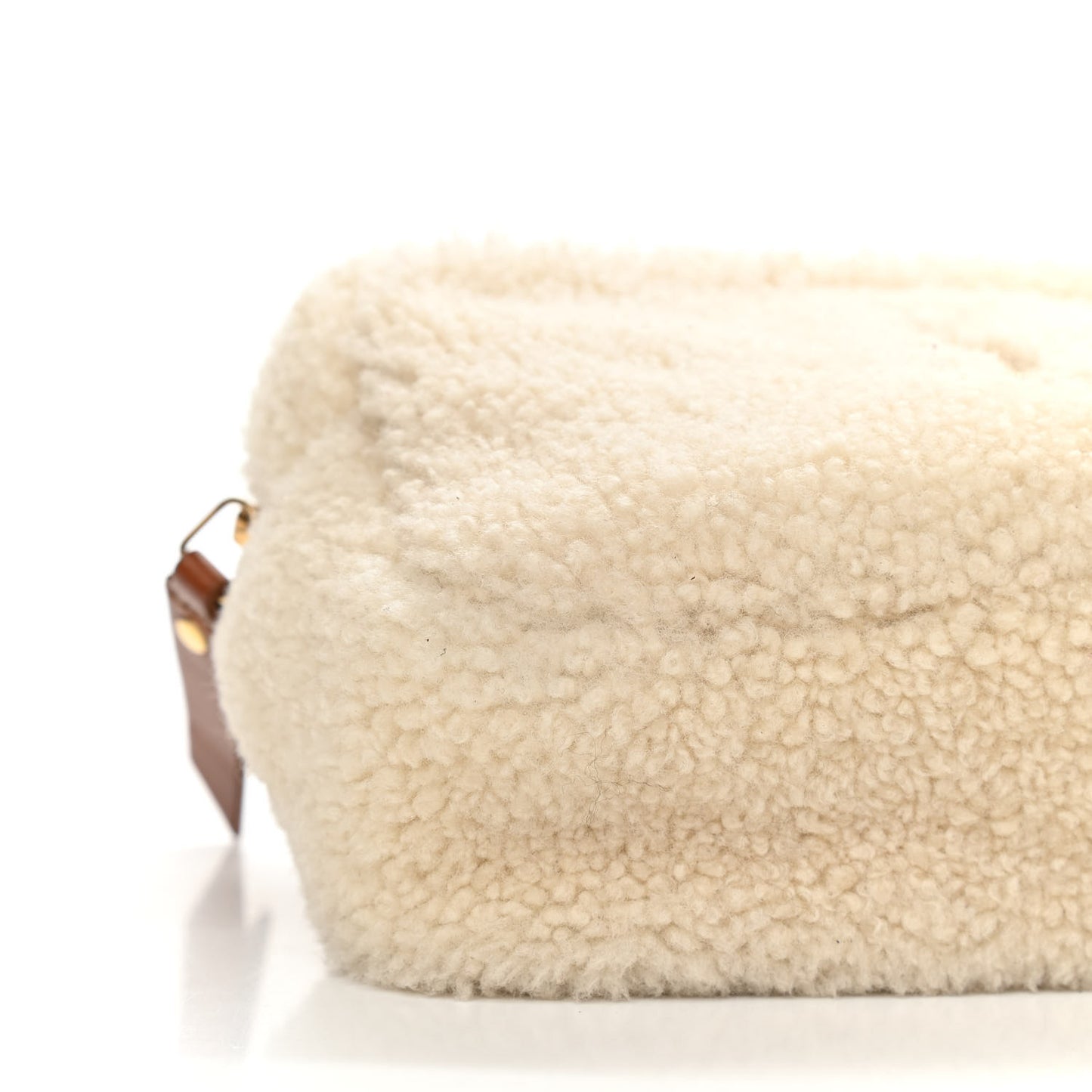 Shearling Monogram Lou Belt Bag Beige
