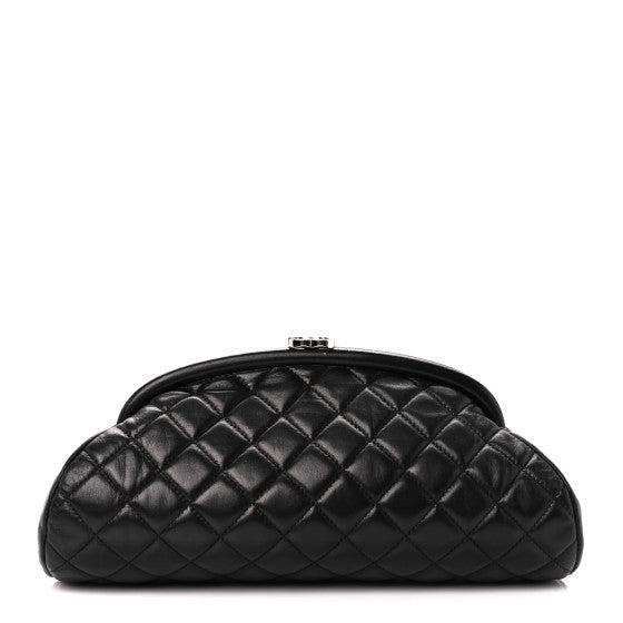 Lambskin Quilted Timeless Clutch Black
