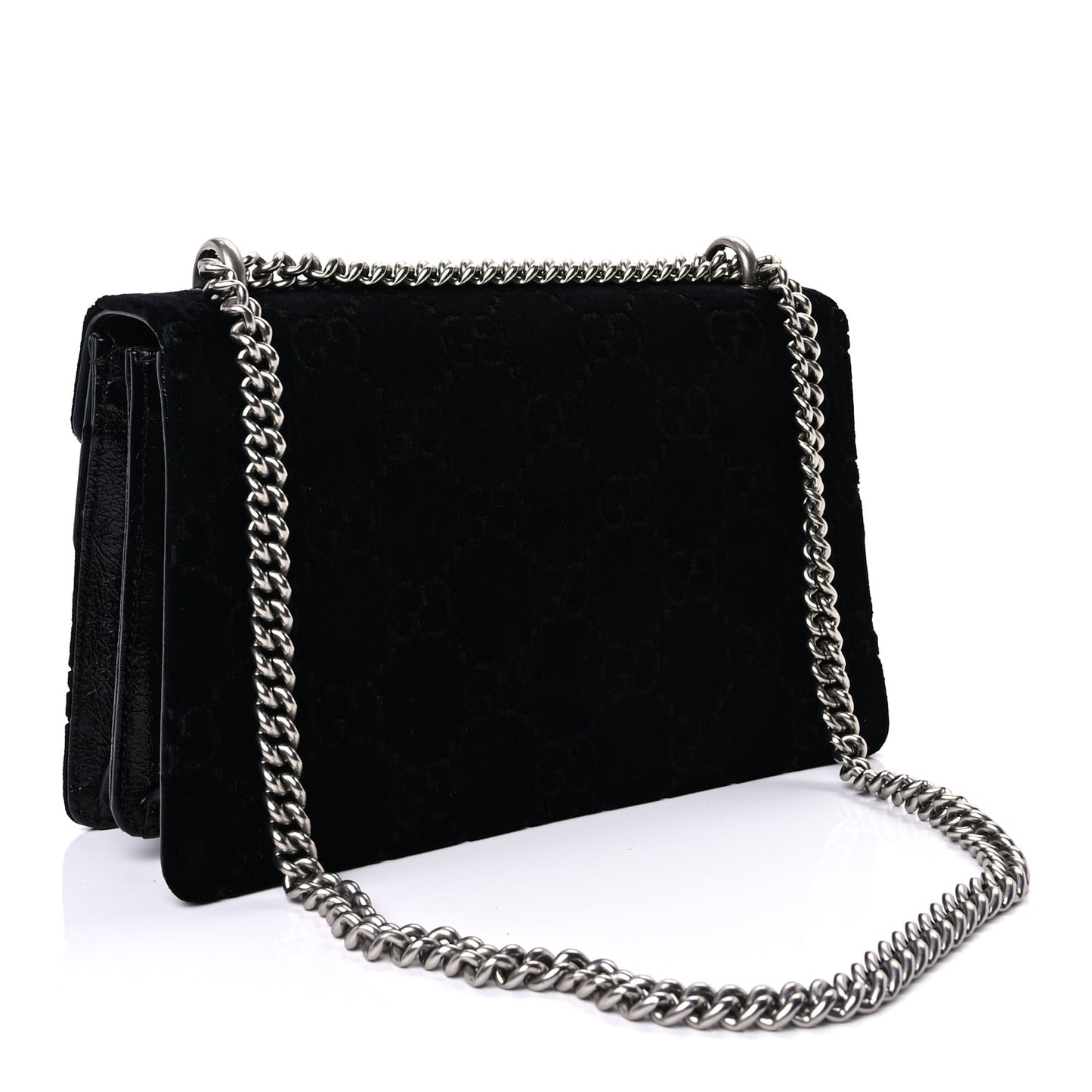 Velvet GG Monogram Small Dionysus Shoulder Bag Black