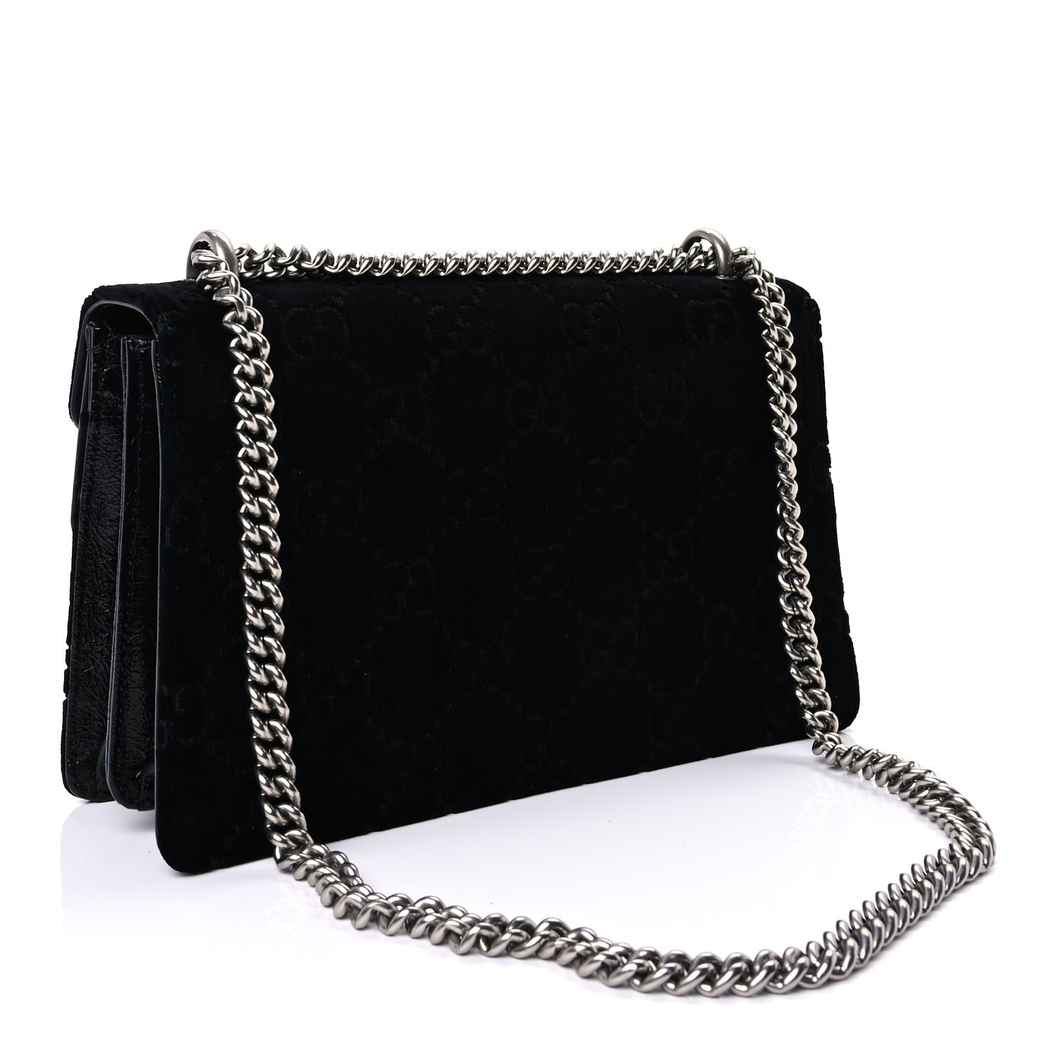 Gucci Velvet GG Monogram Small Dionysus Shoulder Bag Black 2 of 8