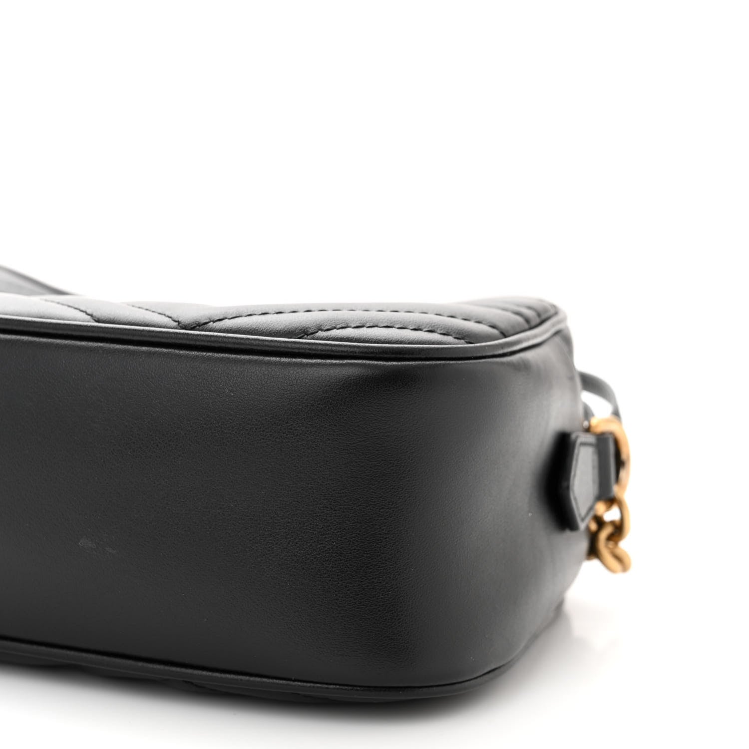 Gucci Calfskin Matelasse Small GG Marmont Chain Shoulder Bag Black 10 of 14