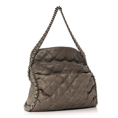 Chanel Washed Lambskin Chain Around Hobo Taupe 2 of 12