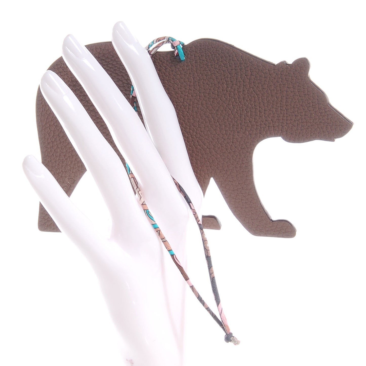 Togo Epsom Petit H GM Bear Bag Charm Bleu Saphir and Etoupe