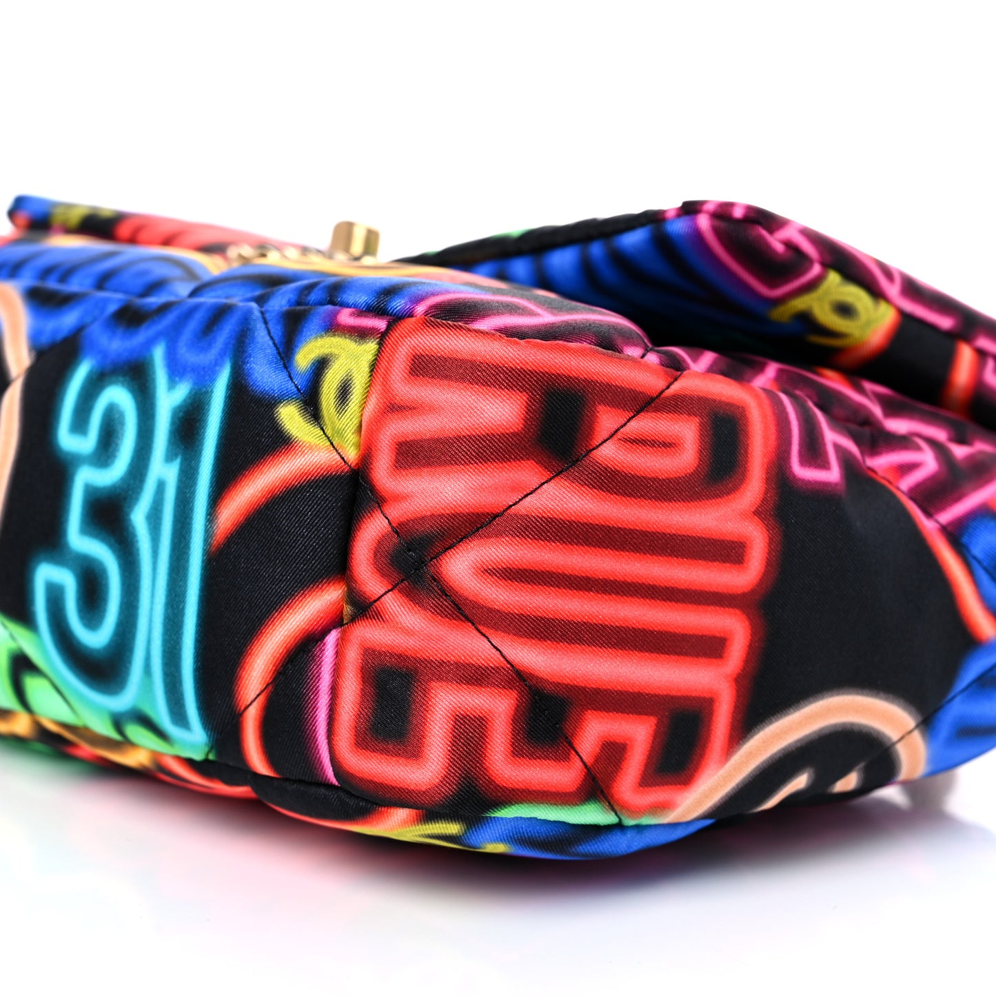 Fabric Printed Medium Chanel 19 Flap Black Multicolor