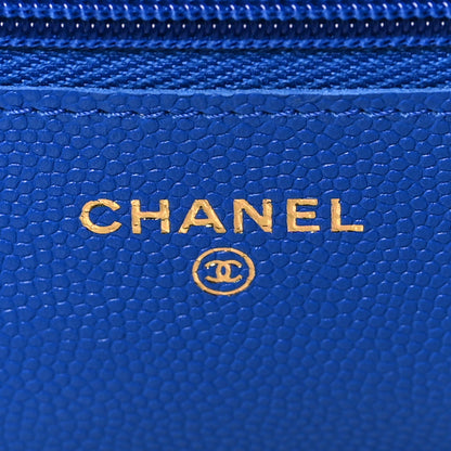 Chanel Caviar Quilted Wallet On Chain WOC Blue 5 of 10