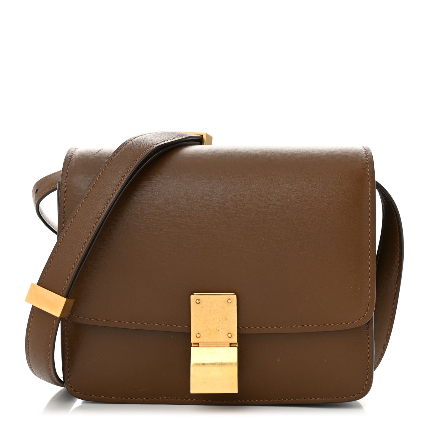 Smooth Calfskin Small Classic Box Flap Bag Camel