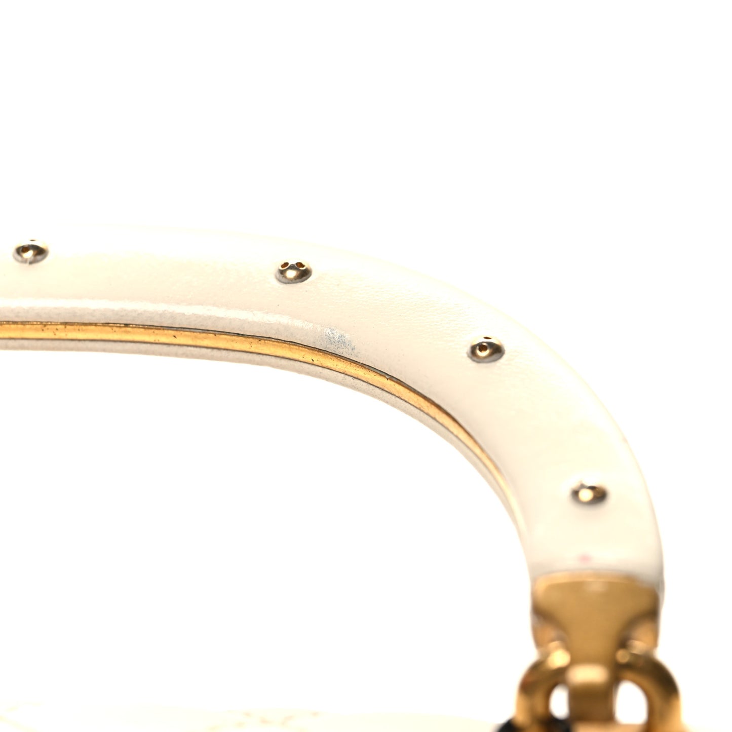 Lambskin Quilted Medium Boy Studded Handle Flap Black Gold