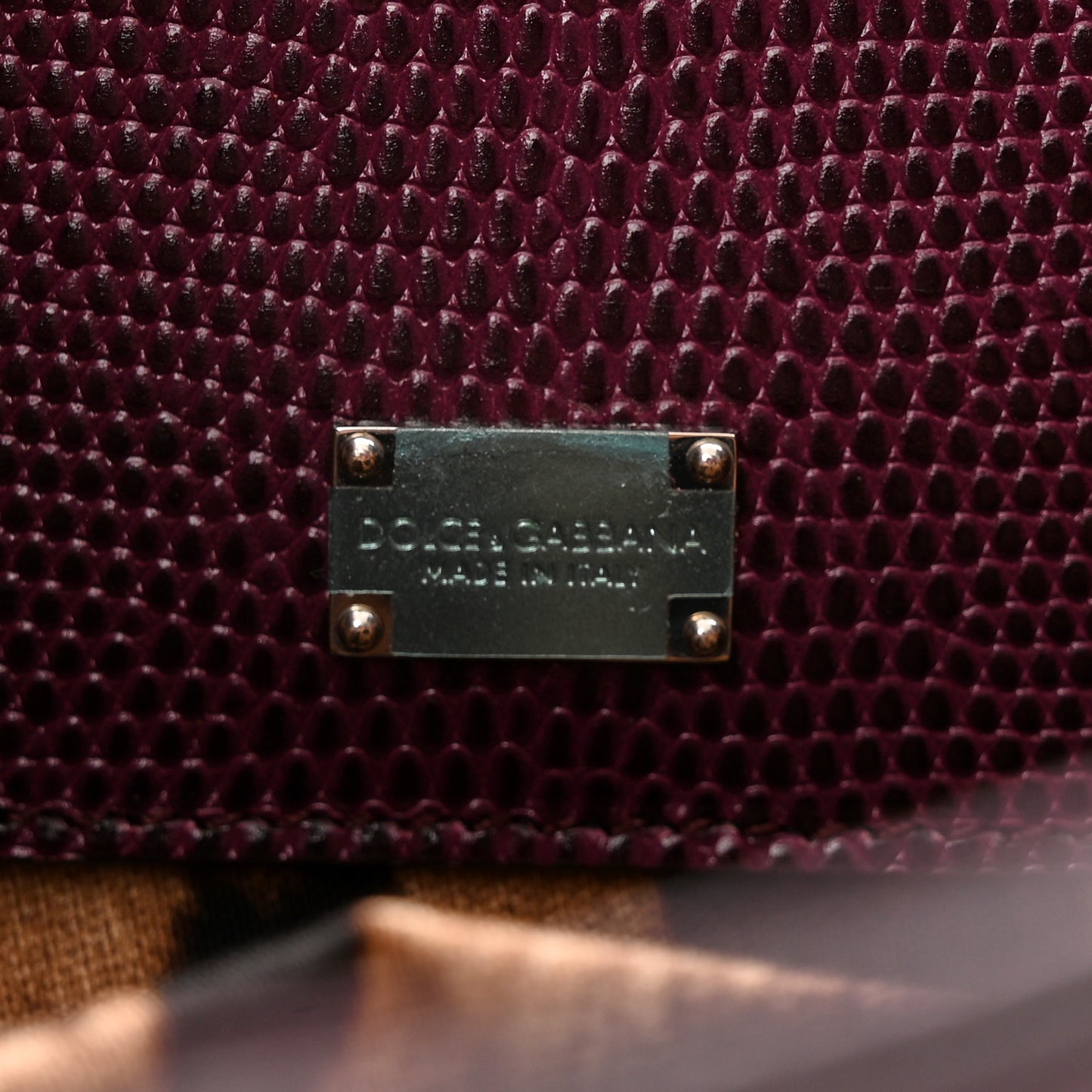 Lizard Calfskin Embossed Medium Monica Top Handle Bag Purple