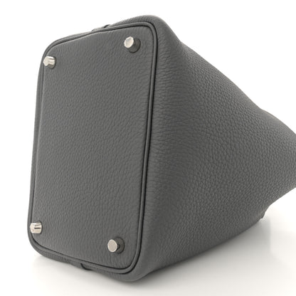 Hermes Taurillon Clemence Swift Eclat Picotin Lock 18 PM Ardoise Gris Platine 10 of 11