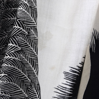 Hermes Cashmere Silk Zebra Pegasus Shawl 140 White Black Naturel 5 of 9