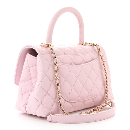 Chanel Caviar Quilted Mini Coco Handle Flap Light Pink 3 of 10