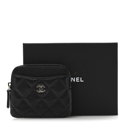 Chanel Caviar Quilted Zip Card Holder Wallet Black 8 of 8