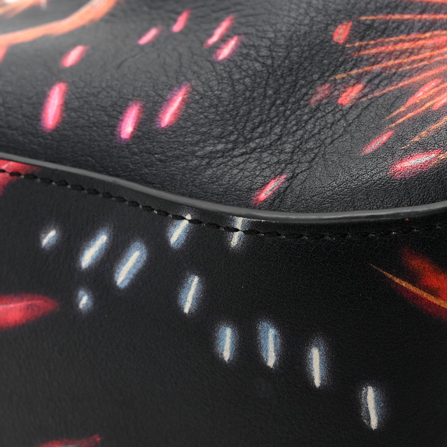 Calfskin Small Lunar New Year 2018 Hammock Shoulder Bag Black Multicolor