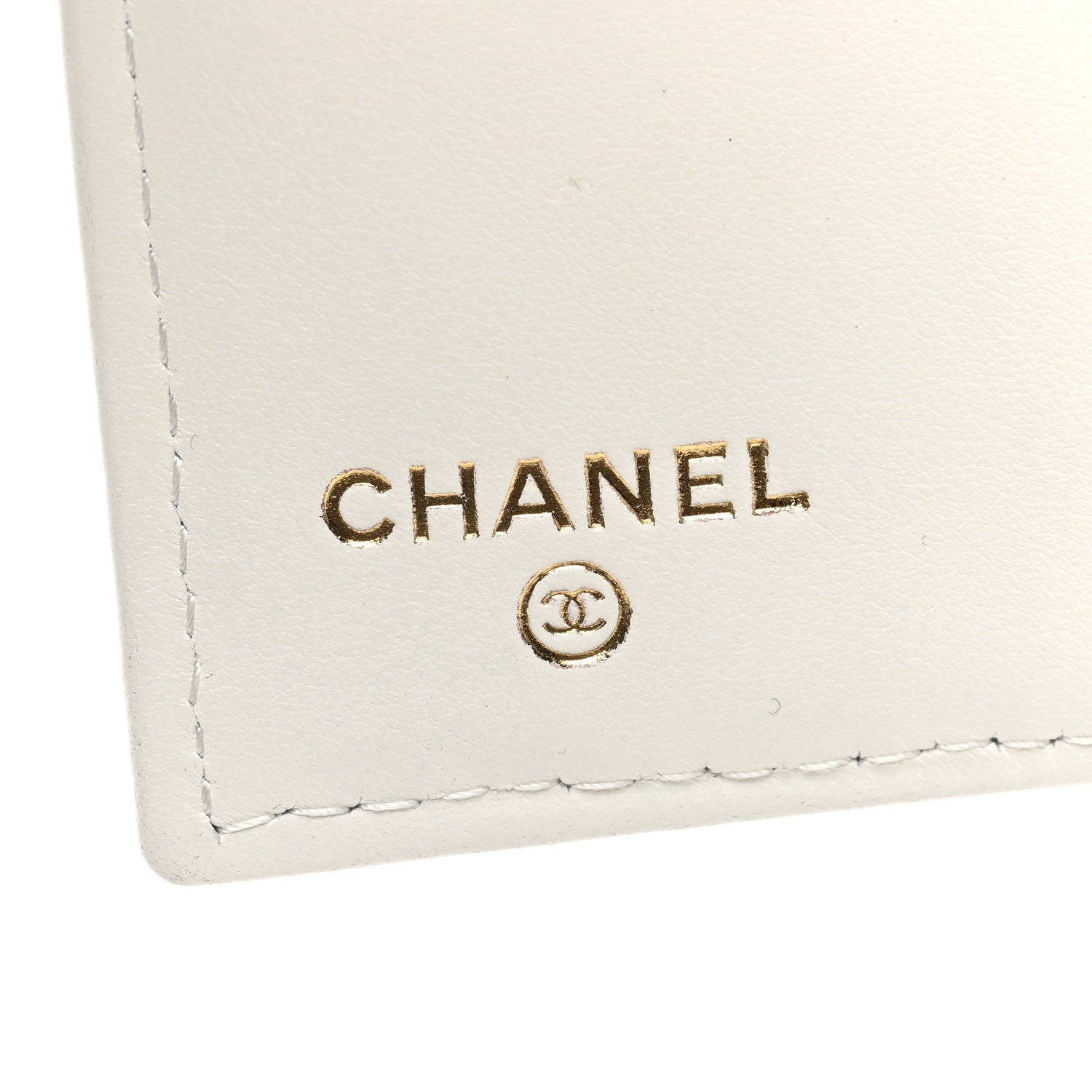 Chanel Caviar Quilted Crystal Enamel Quilted Compact Bifold Wallet White 6 of 7