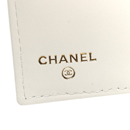 Chanel Caviar Quilted Crystal Enamel Quilted Compact Bifold Wallet White 6 of 7