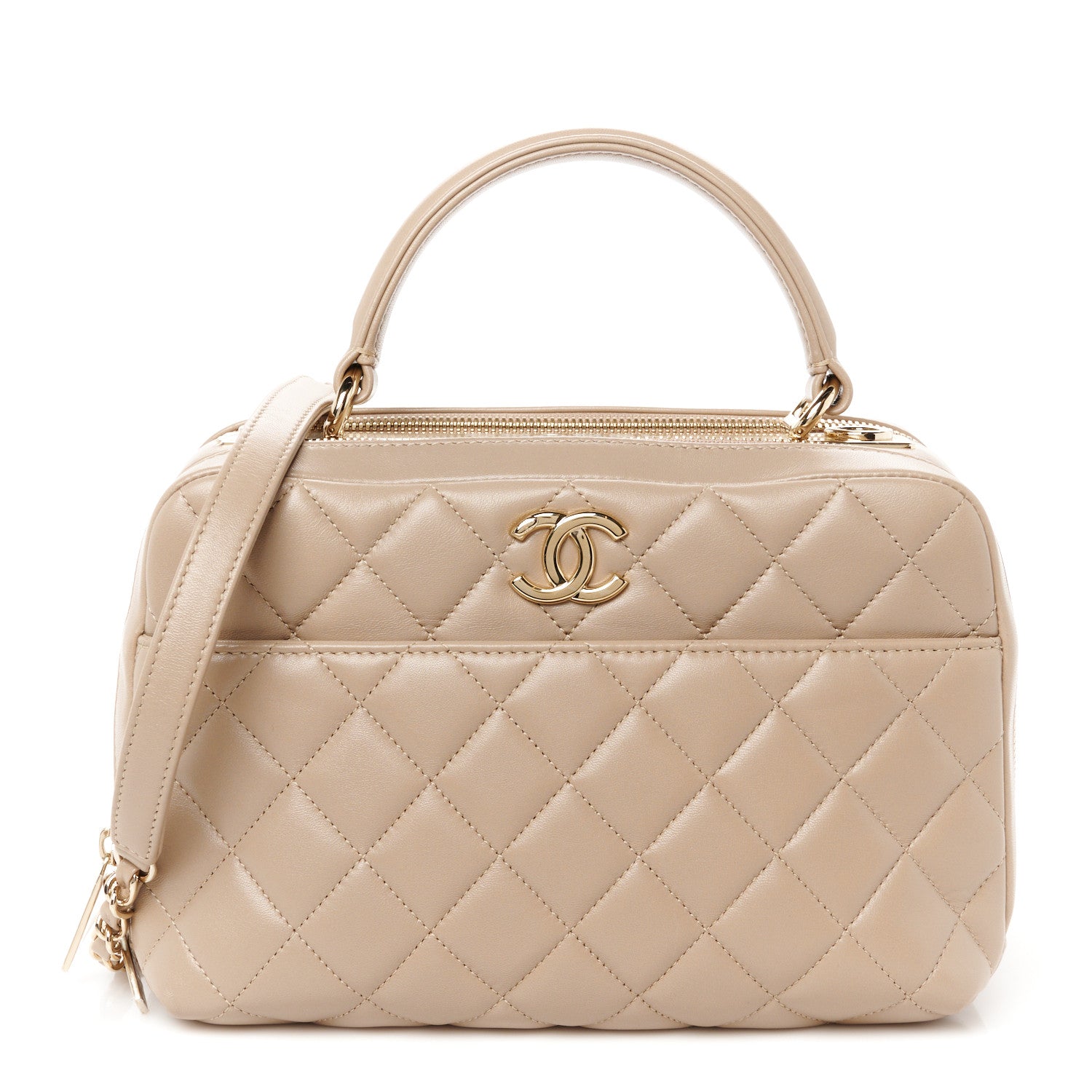 Chanel Lambskin Quilted Medium Trendy CC Bowling Bag Beige 1 of 12