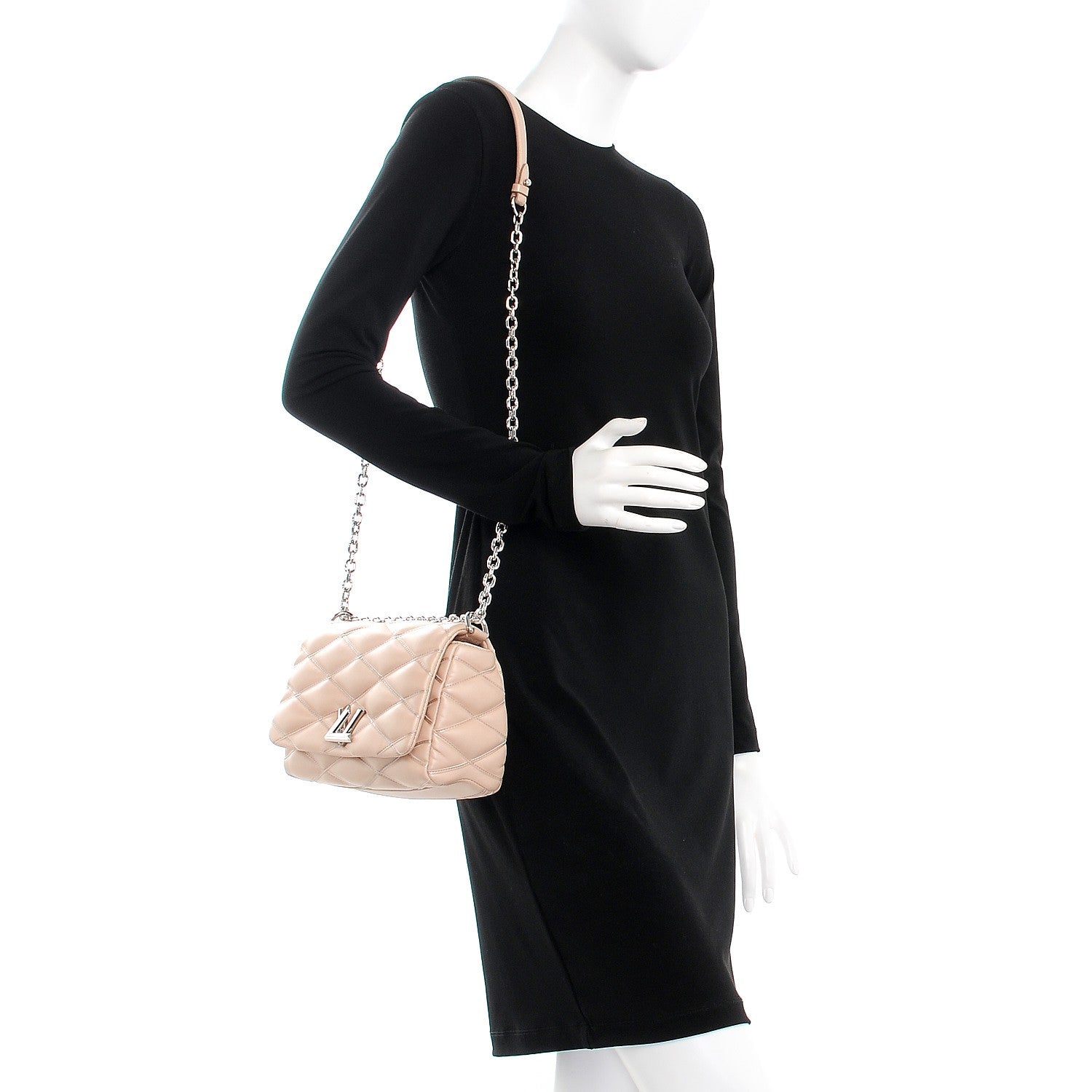 Louis Vuitton Lambskin Malletage GO-14 PM Champagne 2 of 9