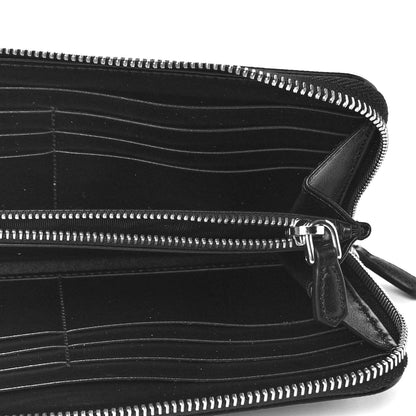 Prada Saffiano Triangle Zip Around Wallet Black 7 of 8