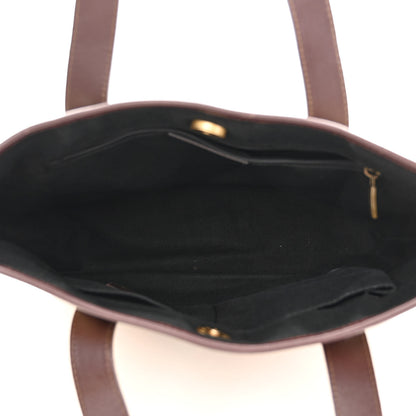 Burberry Haymarket Check Studded Tote Chocolate 5 of 11