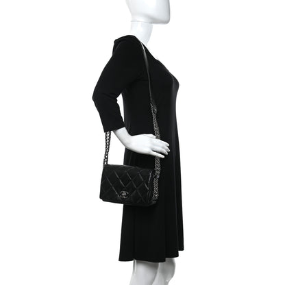 Chanel Lambskin Quilted Small Chain Rows Flap Black 2 of 11