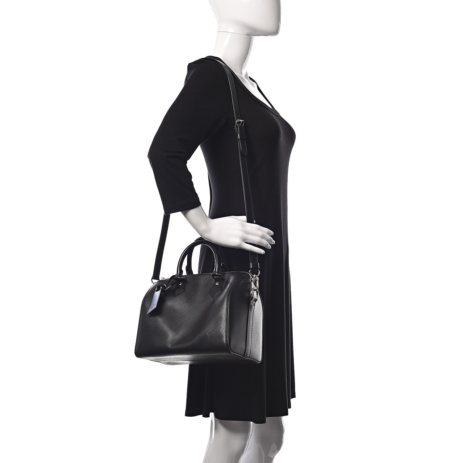 Louis Vuitton Epi Speedy Bandouliere 25 Black 2 of 8