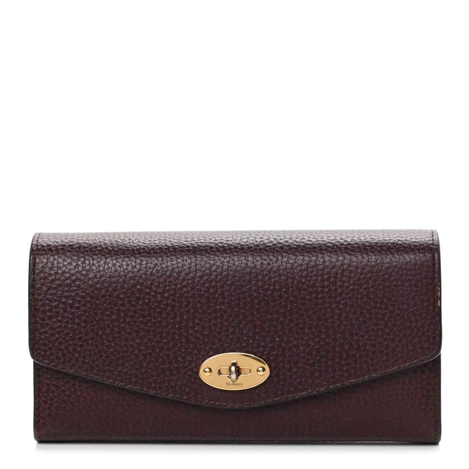 Mulberry MULBERRY Grain Vegetable Tanned Calfskin Darley Wallet Oxblood 1 of 12