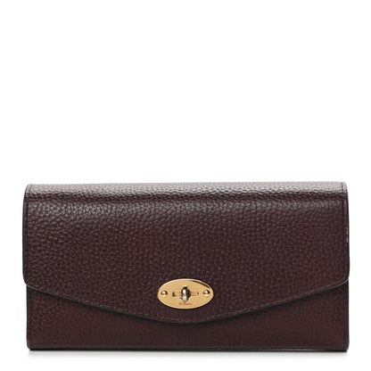 Mulberry MULBERRY Grain Vegetable Tanned Calfskin Darley Wallet Oxblood 1 of 12