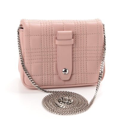 Burberry Lambskin Quilted Micro Lola Bag Blush Pink 3 of 10