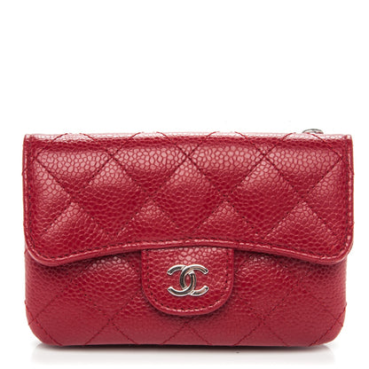 Chanel Caviar Quilted Coin Purse Red 1 of 9