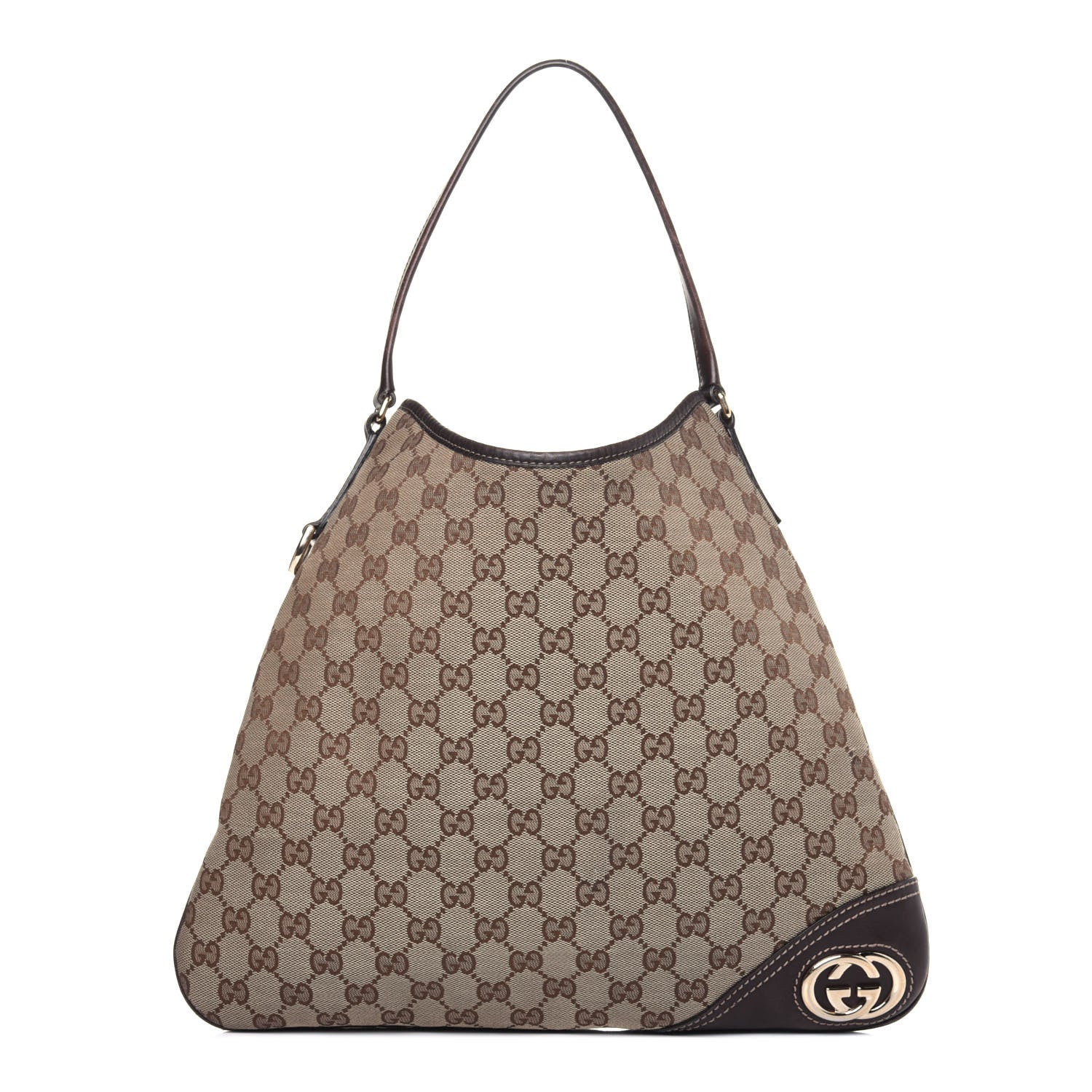 Gucci Monogram Medium New Britt Hobo Dark Brown 1 of 18