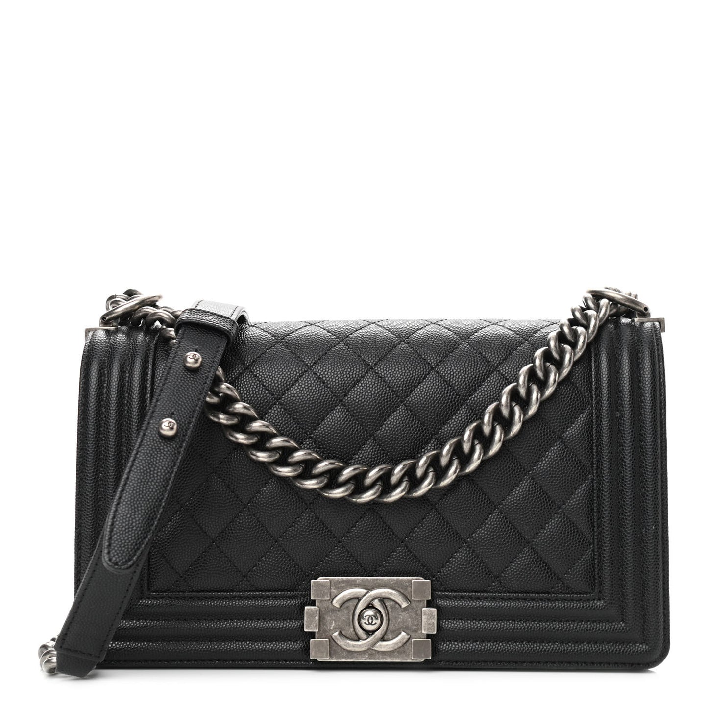 Caviar Quilted Medium Boy Flap Black